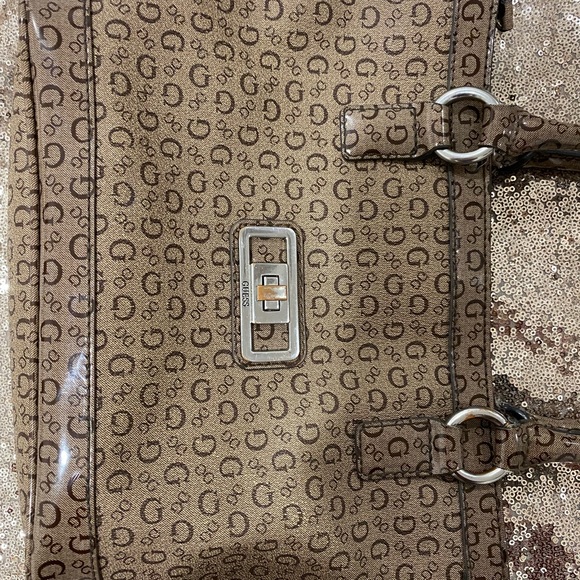 Guess - Tan Guess Logo Shoulder Bag - Picture 4 of 11